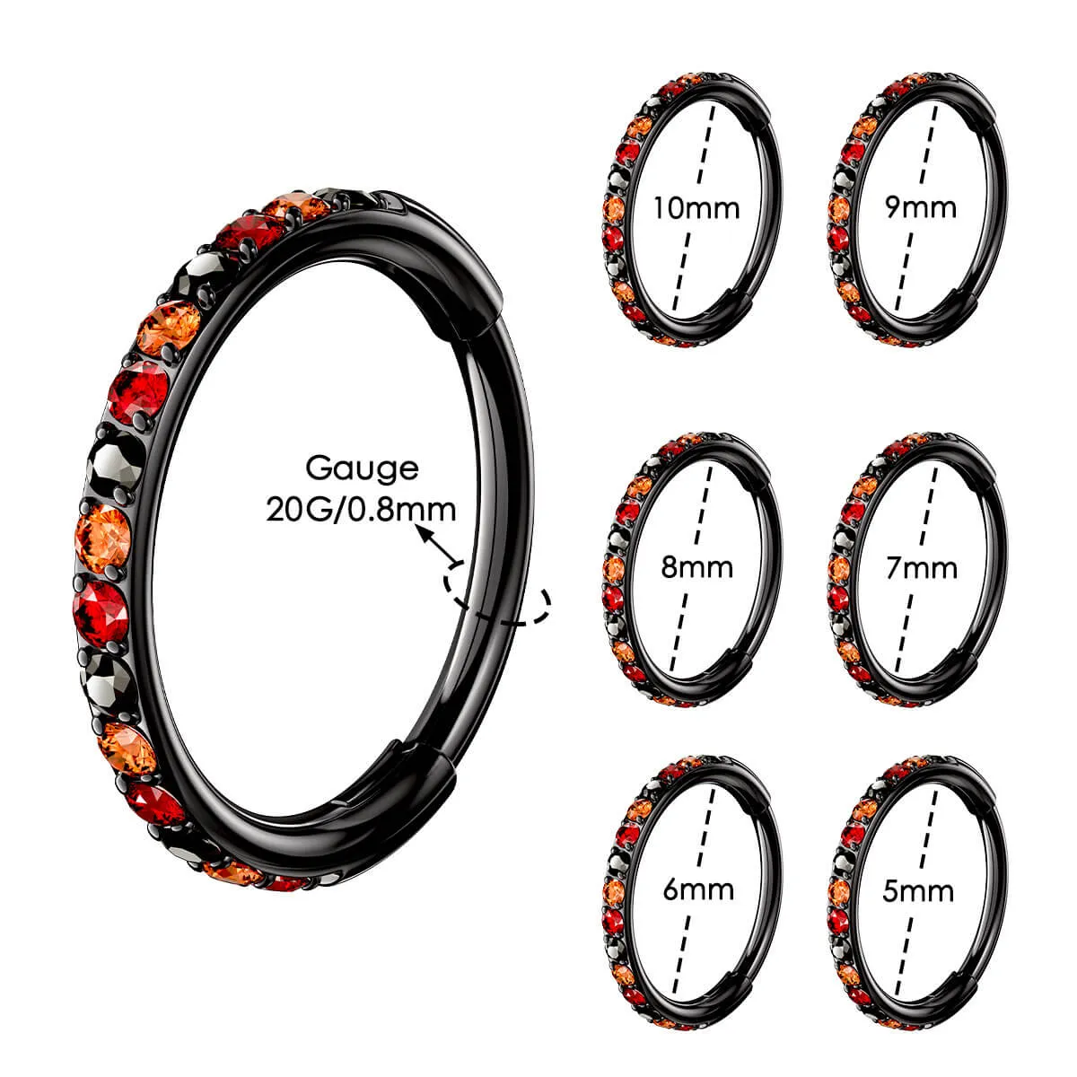 20G Halloween Color Combo Nose Ring