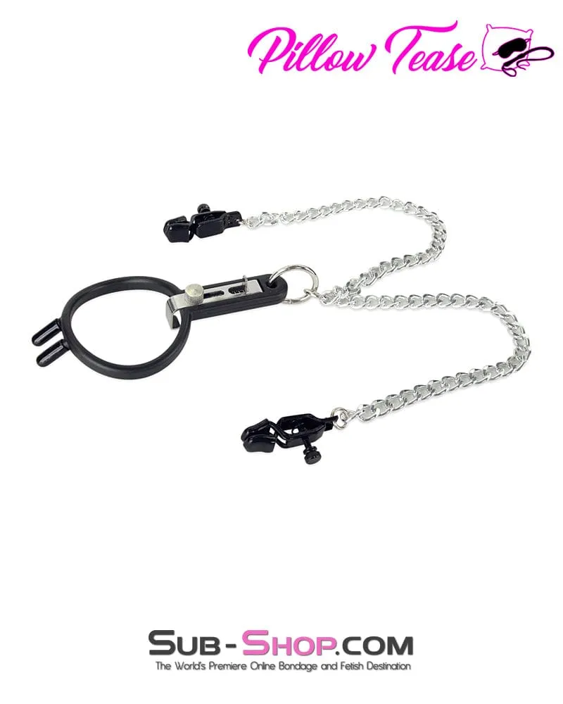2702M      Open Wide and Take It Mouth Spreader Gag with Nipple Clamps