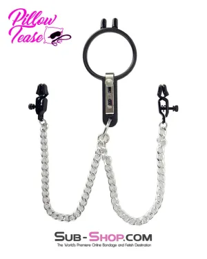 2702M      Open Wide and Take It Mouth Spreader Gag with Nipple Clamps