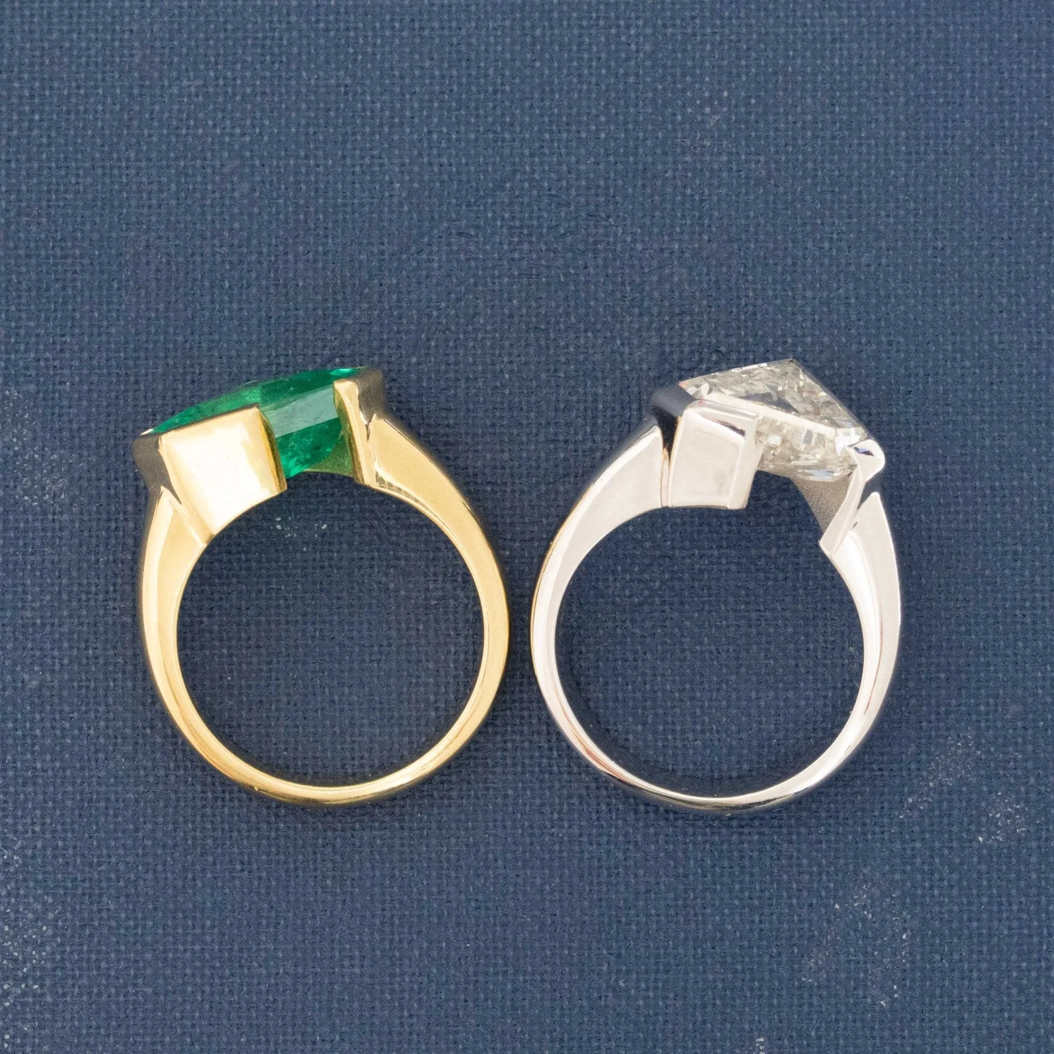 6.51ctw Diamond & Colombian Emerald Toi et Moi Puzzle Ring