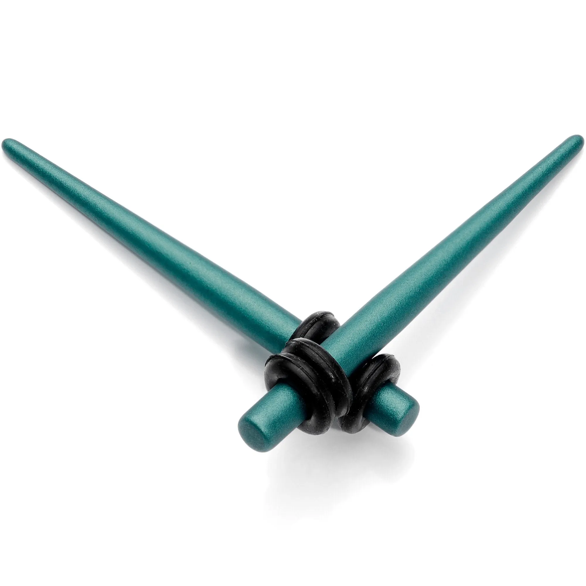 8 Gauge Teal Matte Silicone over Stainless Steel Straight Taper Set
