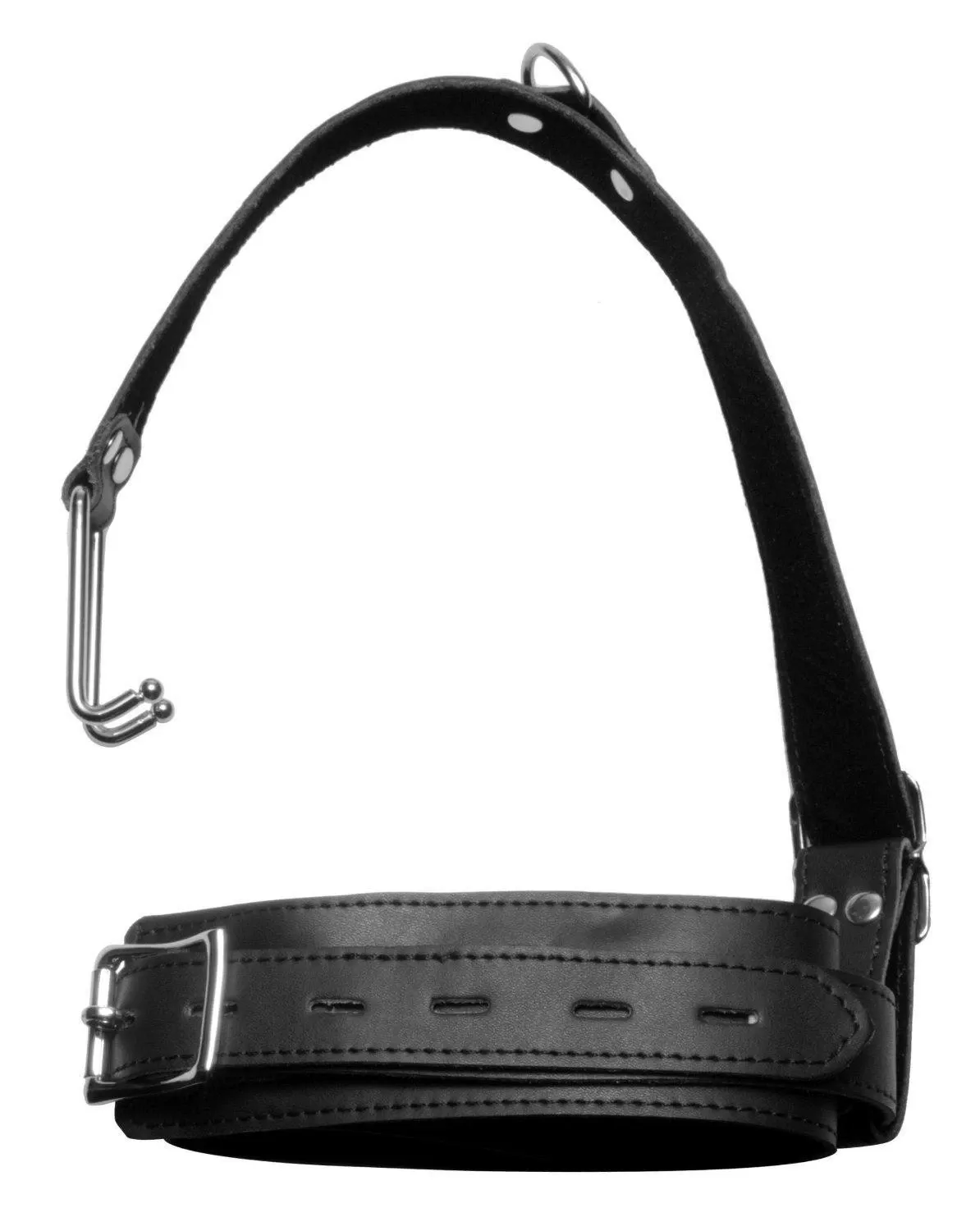 8837HS      Japanese Bondage Locking Collar & Nose Hook Restraint System