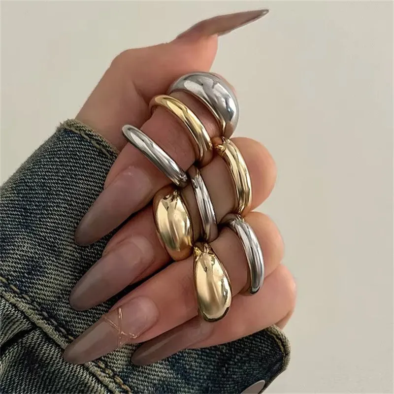 8Pcs/Set Simple Adjustable Open Couple Rings