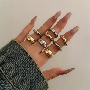 8Pcs/Set Simple Adjustable Open Couple Rings