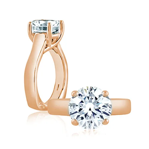 A.JAFFE Classic Trellis 18K Rose Gold Solitaire Engagement Ring MES515/200