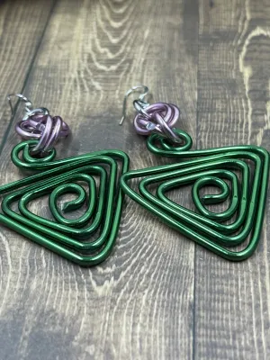 AKA inspired Green and Pink Earrings