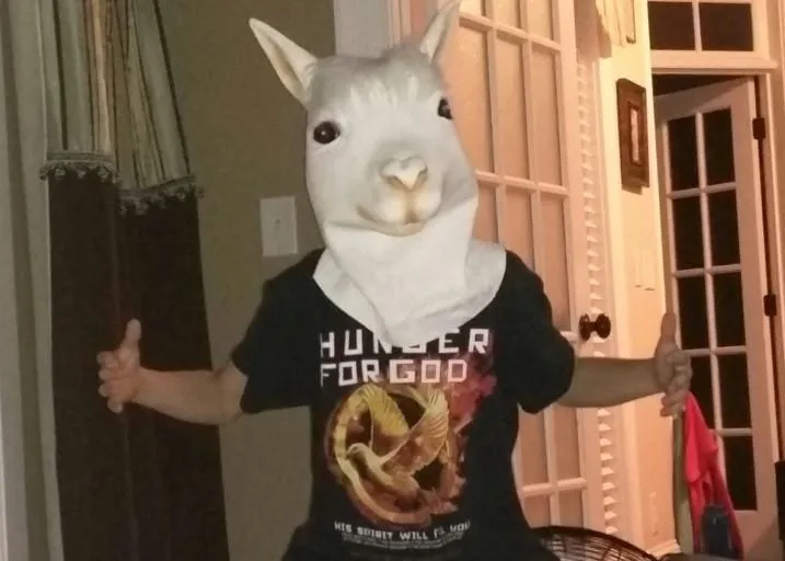 Alpaca Head Latex Party Mask