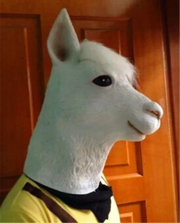 Alpaca Head Latex Party Mask