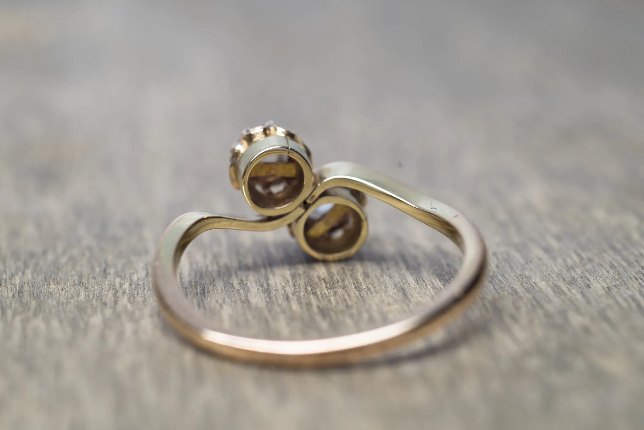 ANTIQUE TOI ET MOI ROSE CUT DIAMOND RING