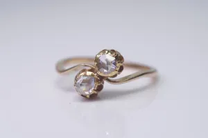 ANTIQUE TOI ET MOI ROSE CUT DIAMOND RING