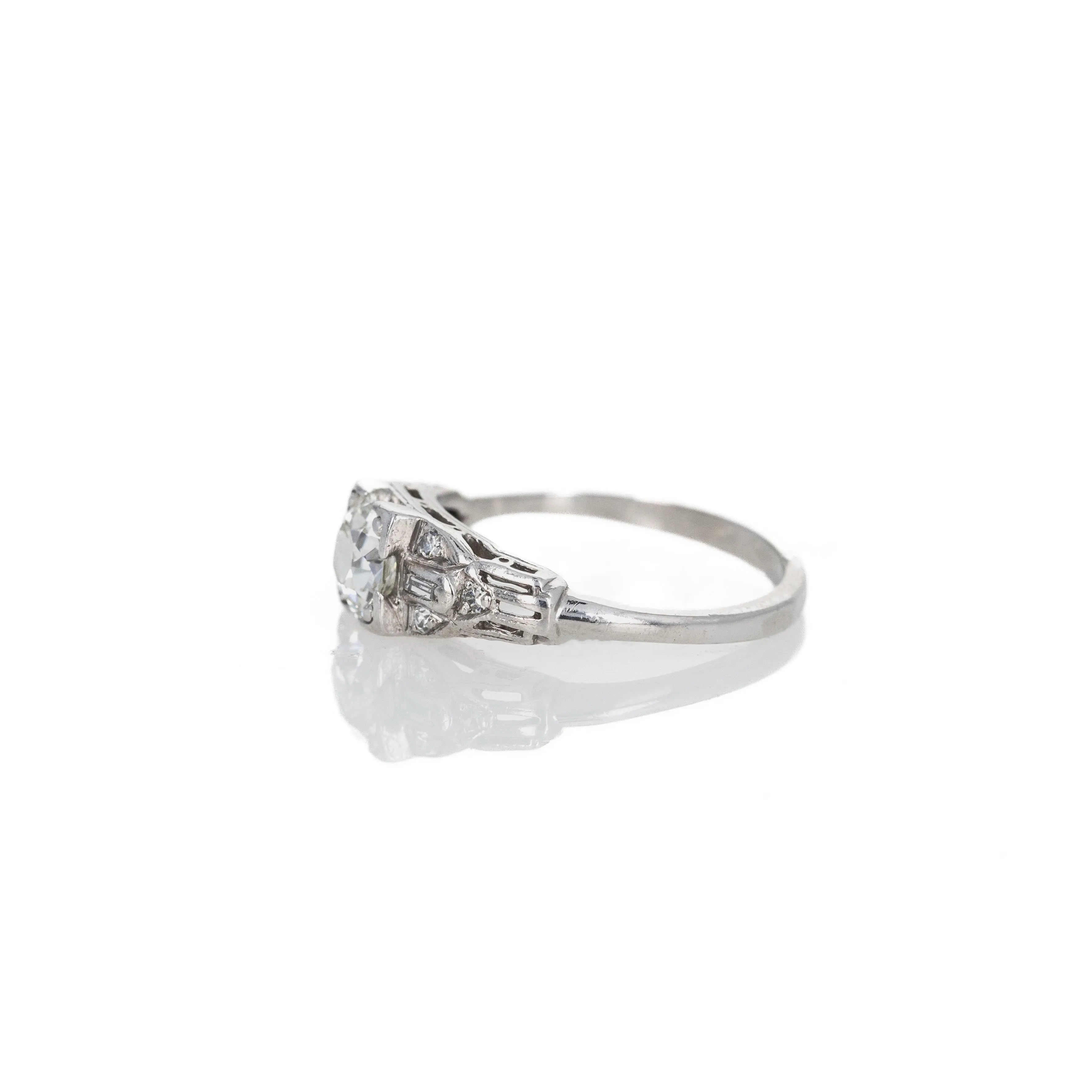 Art Deco 0.70 Carat Old European Diamond Engagement Ring