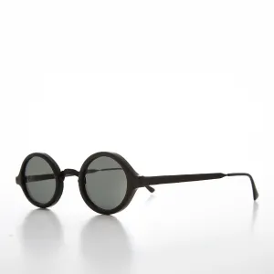 Art Deco Oval Vintage Sunglass with Embossed Metal Temples - Degas