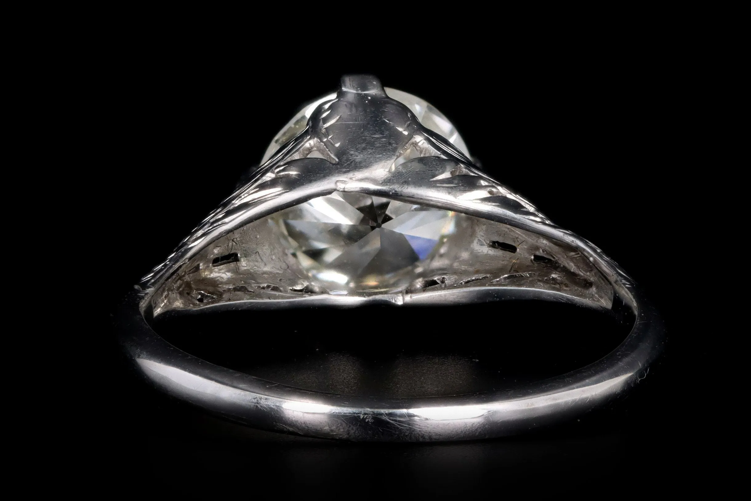 Art Deco Platinum 1.43 Carat Old European Cut Diamond Engagement Ring