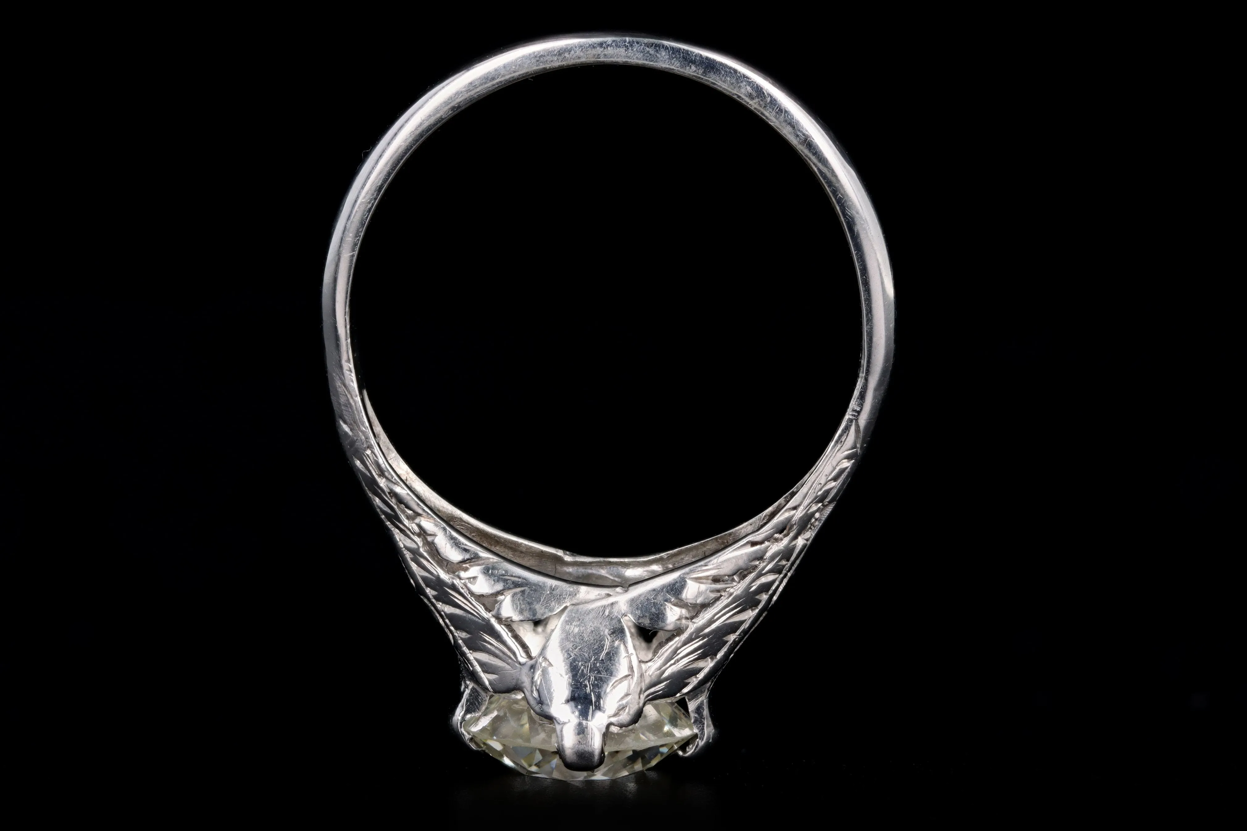 Art Deco Platinum 1.43 Carat Old European Cut Diamond Engagement Ring