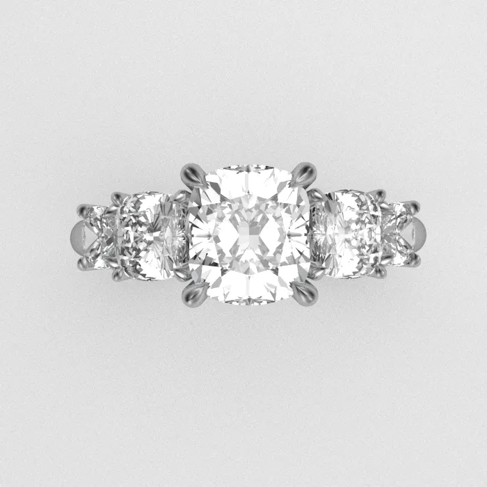 August Vintage 5 Stone Ring w Lab Grown Diamonds