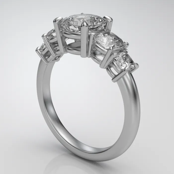 August Vintage 5 Stone Ring w Lab Grown Diamonds