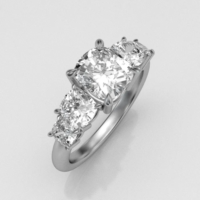 August Vintage 5 Stone Ring w Lab Grown Diamonds
