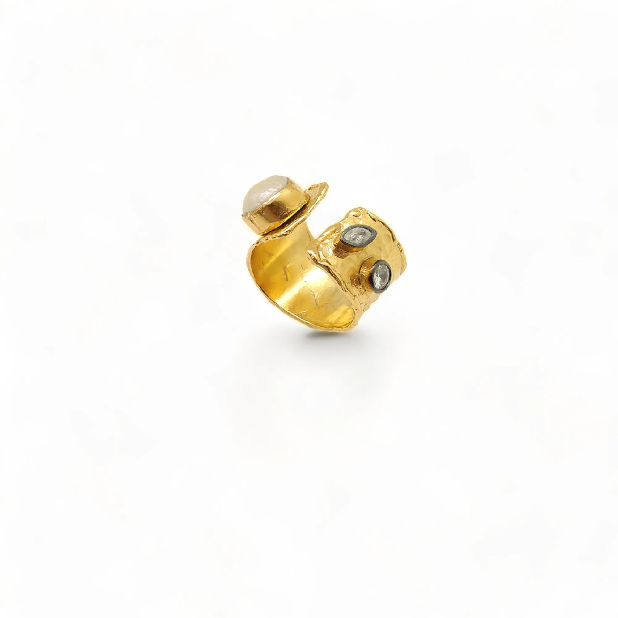 Aurora Fancy Two Side Cuff Gold Ring