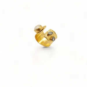 Aurora Fancy Two Side Cuff Gold Ring