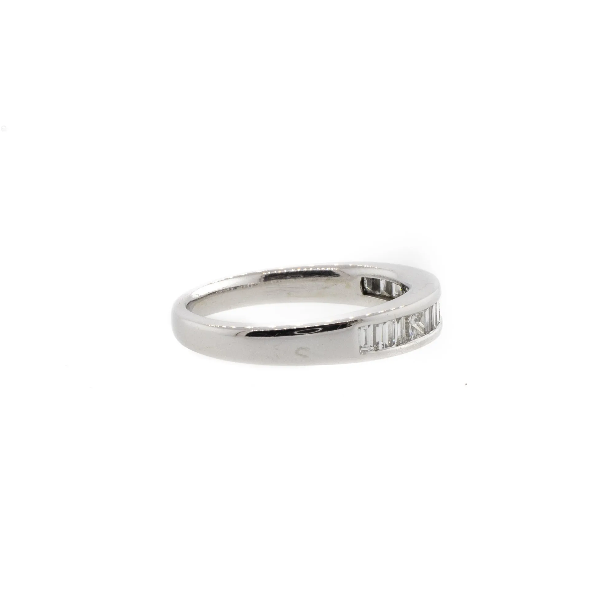 Baguette And Princess Cut White Gold Diamond Band