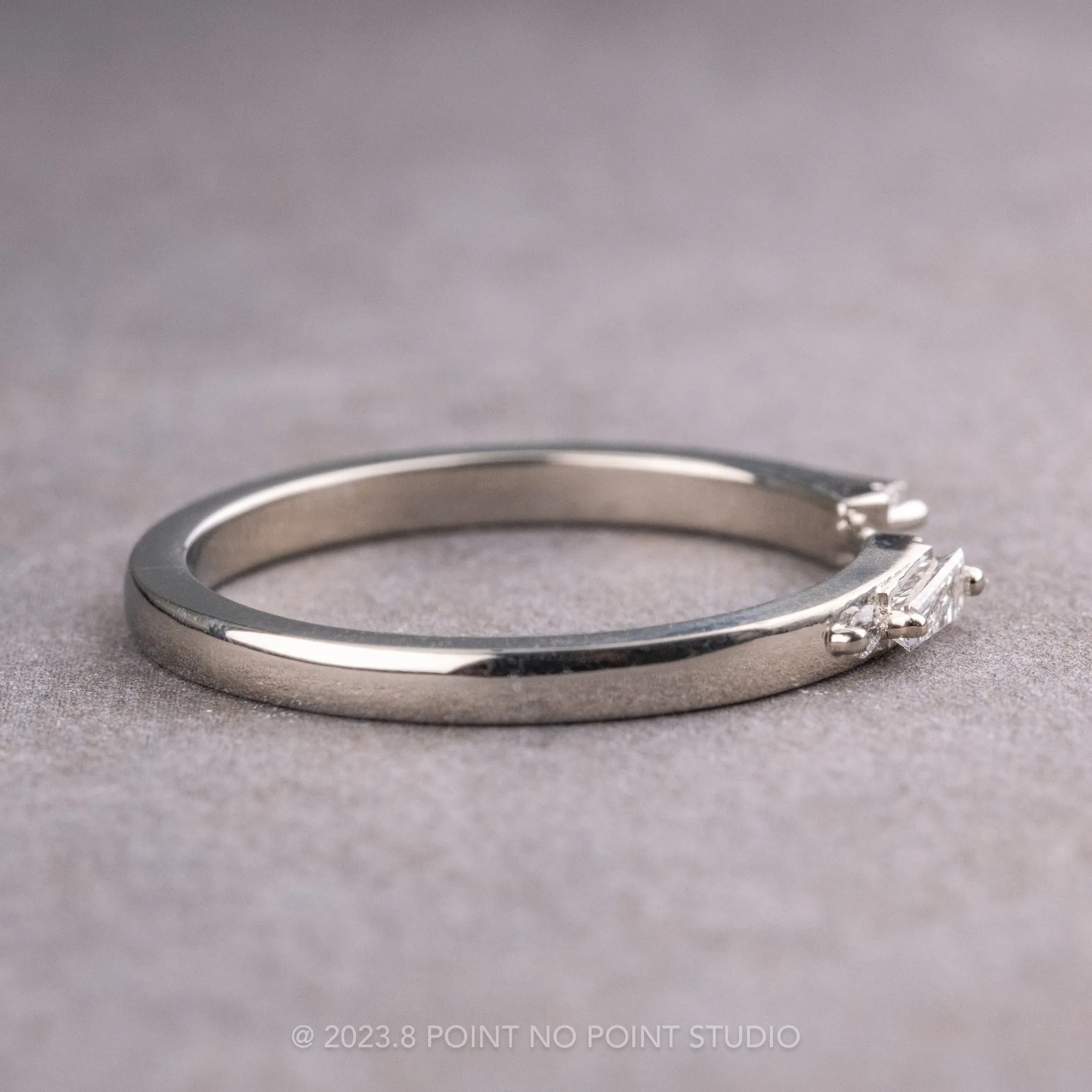 Baguette Diamond Wedding Cuff, Harper Setting, 14K White Gold