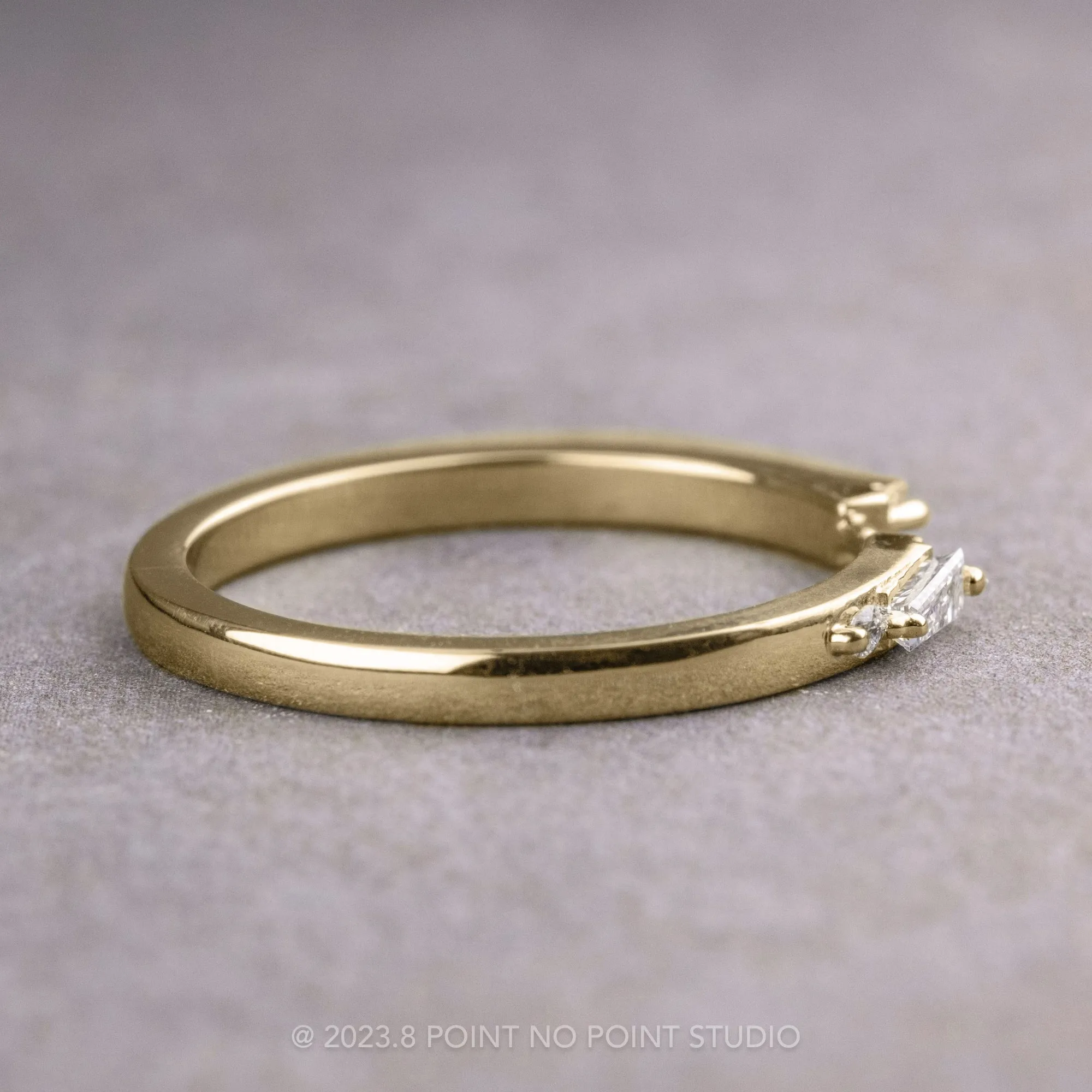 Baguette Diamond Wedding Cuff, Harper Setting, 14K Yellow Gold