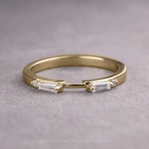 Baguette Diamond Wedding Cuff, Harper Setting, 14K Yellow Gold