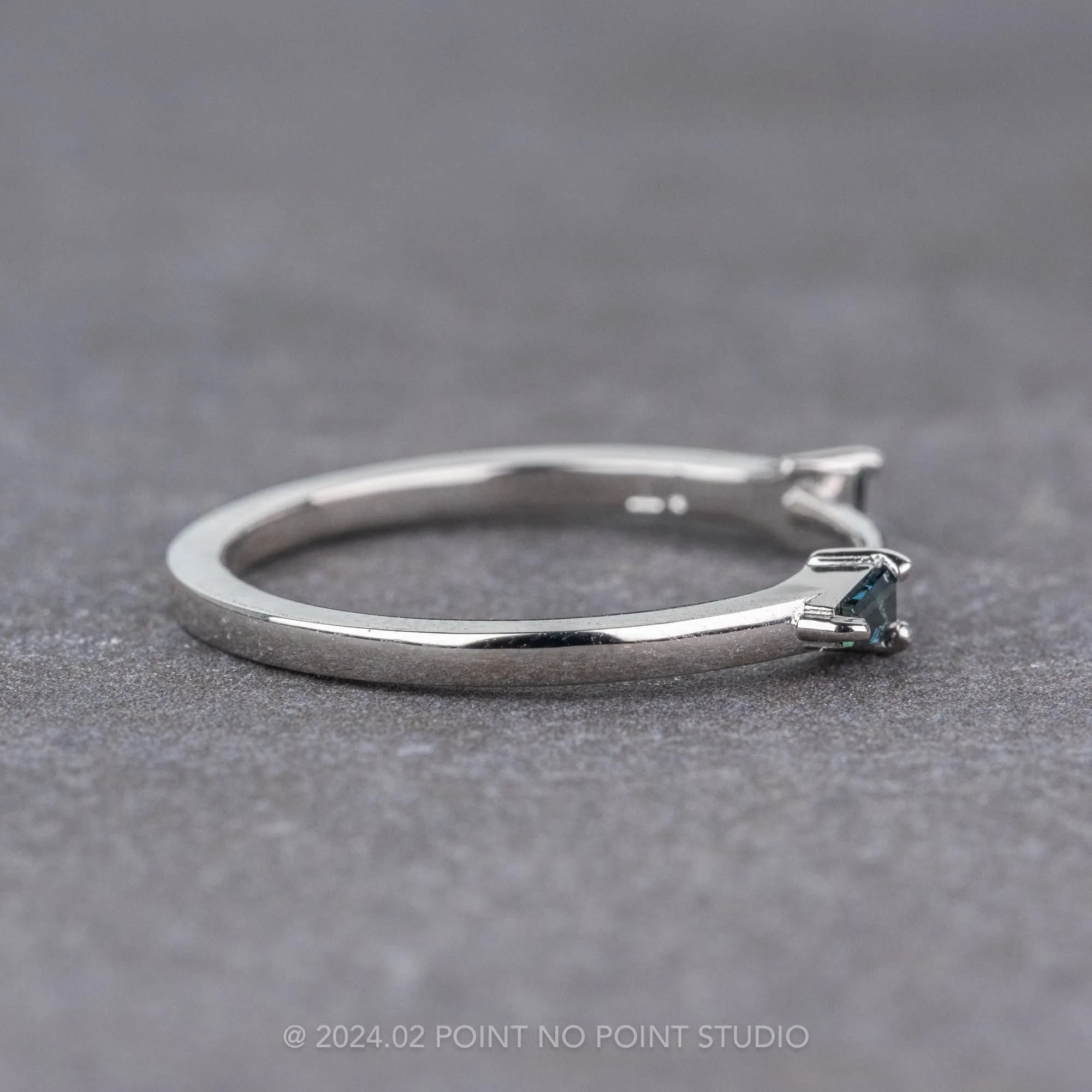 Baguette Sapphire Wedding Cuff, Harper Setting, 14k White Gold