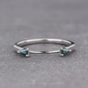 Baguette Sapphire Wedding Cuff, Harper Setting, 14k White Gold
