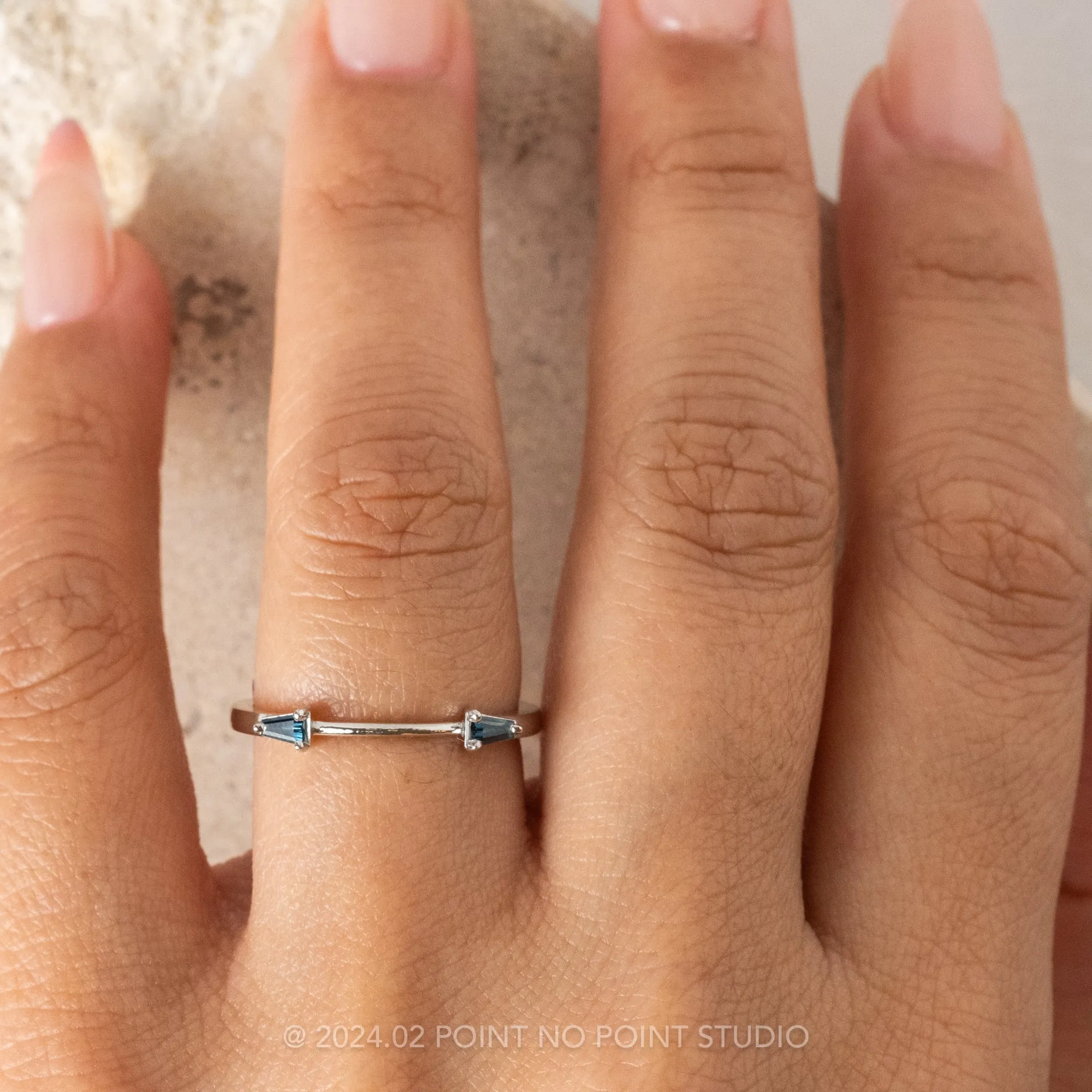 Baguette Sapphire Wedding Cuff, Harper Setting, Platinum