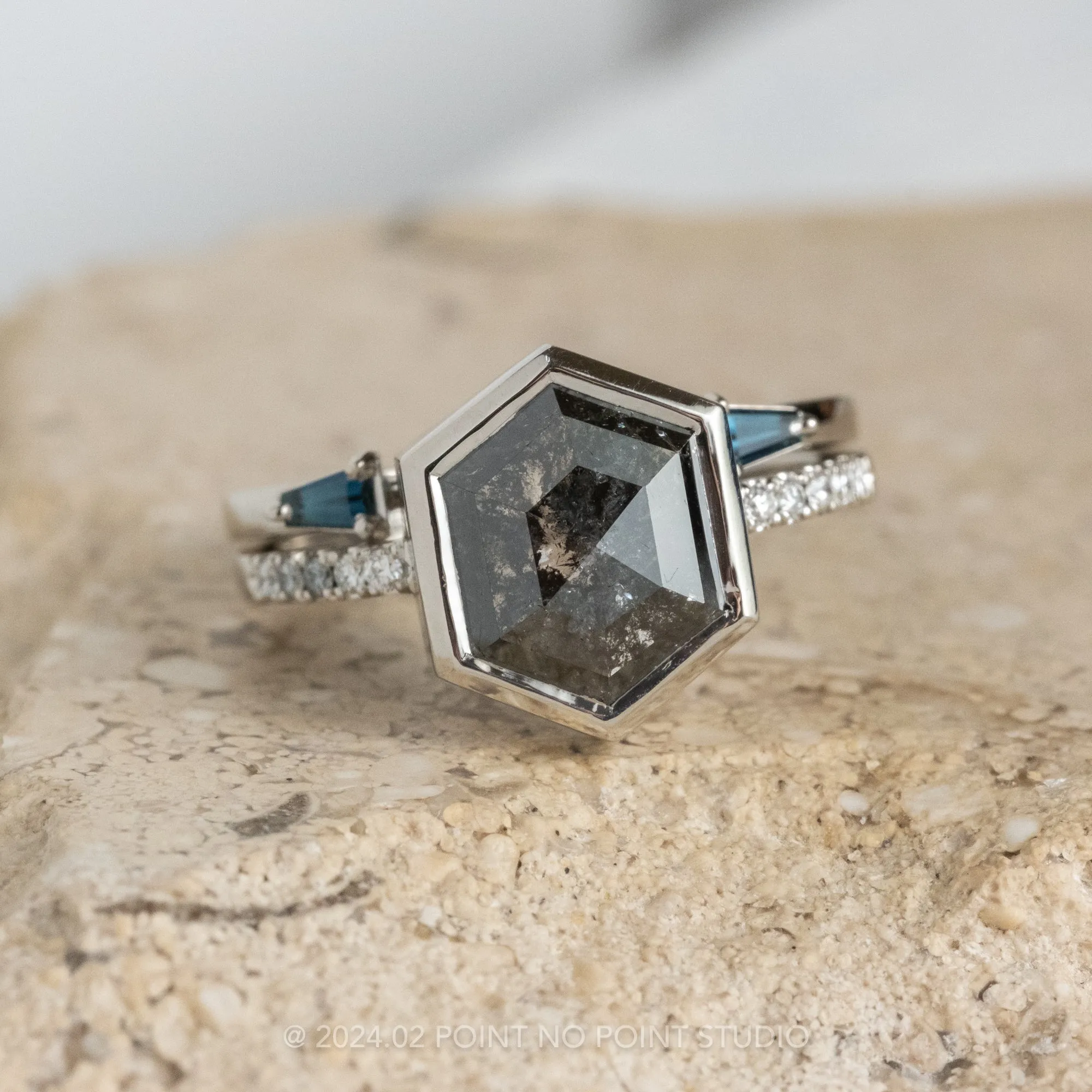 Baguette Sapphire Wedding Cuff, Harper Setting, Platinum