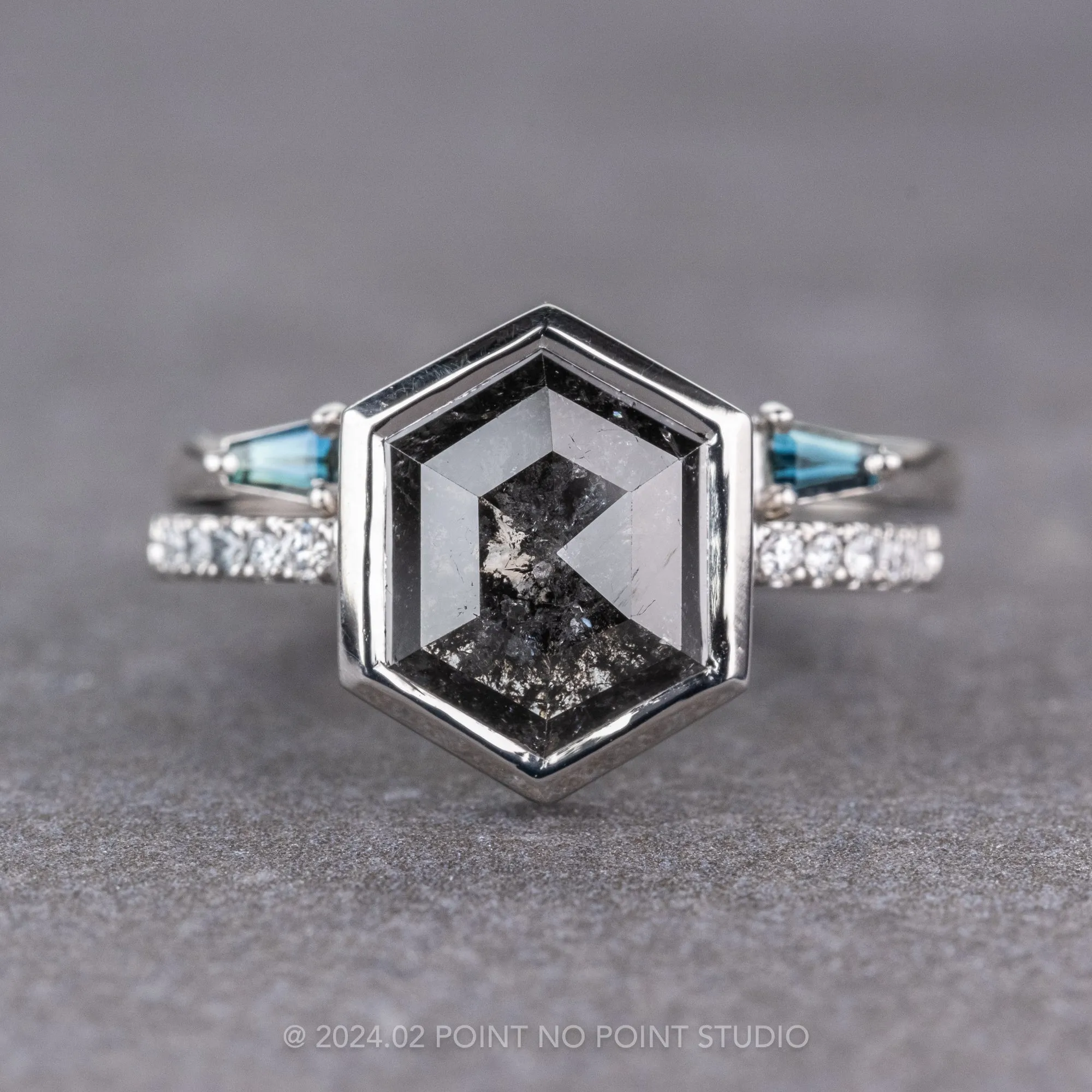 Baguette Sapphire Wedding Cuff, Harper Setting, Platinum