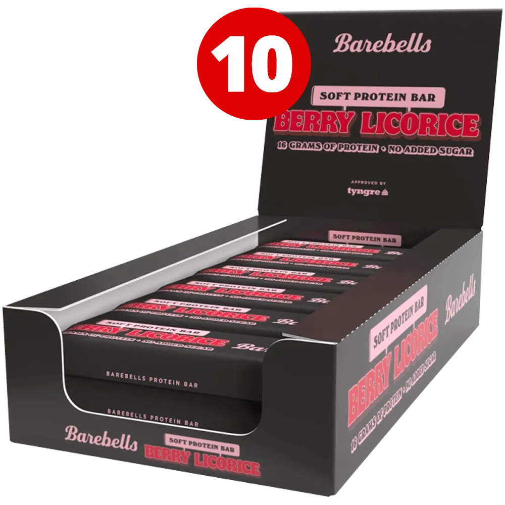 Barebells Soft Bar Berry Licorice - 10x55g.