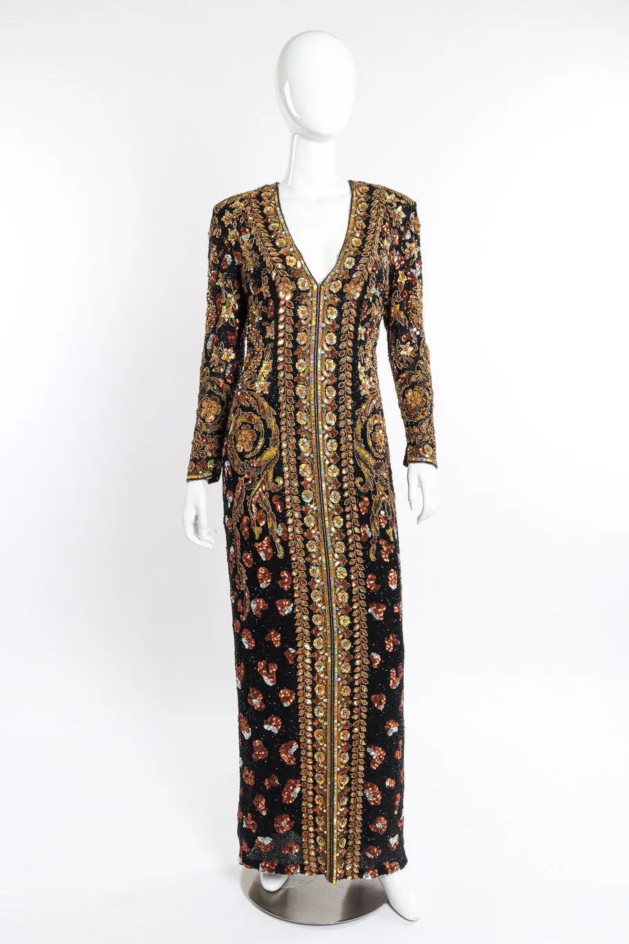 Beaded Floral Gown