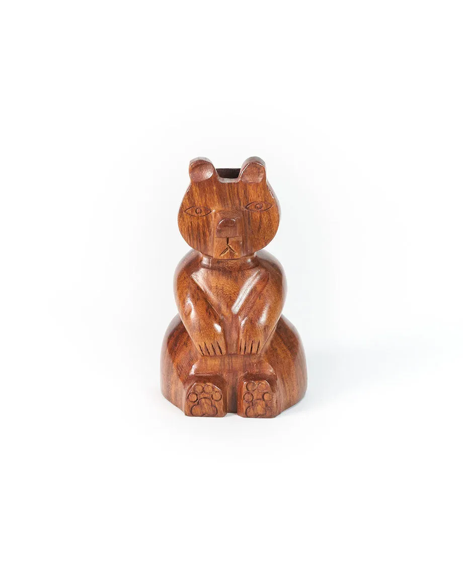 Bear Eyeglasses Holder Stand - Handcrafted Sheesham Wood by Matr Boomie