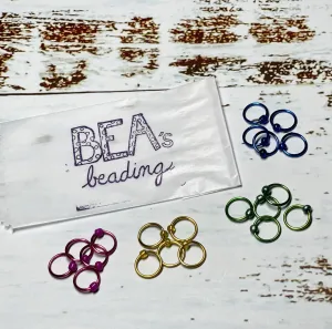 Bea's Beading Handmade Brights Snagless Snag-Free Knitting Stitch Markers
