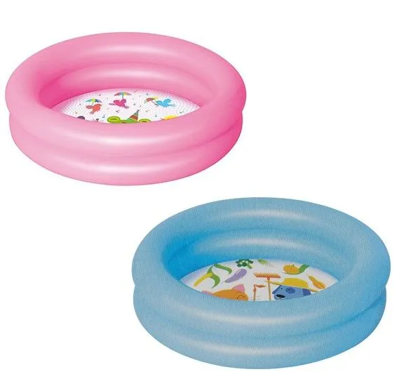 Bestway Φ24" X H6"/Φ61CM X H15CM Round 2-Ring Kiddie Pool (Contents:One pool, repair patch)