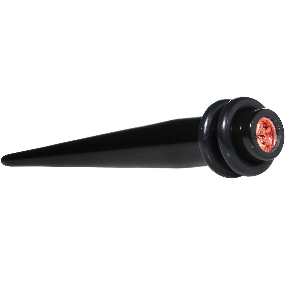 Black Acrylic Red Flashy Tire Rim Taper 2 Gauge to 20mm