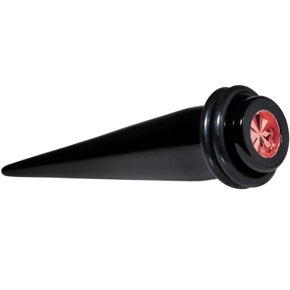 Black Acrylic Red Flashy Tire Rim Taper 2 Gauge to 20mm