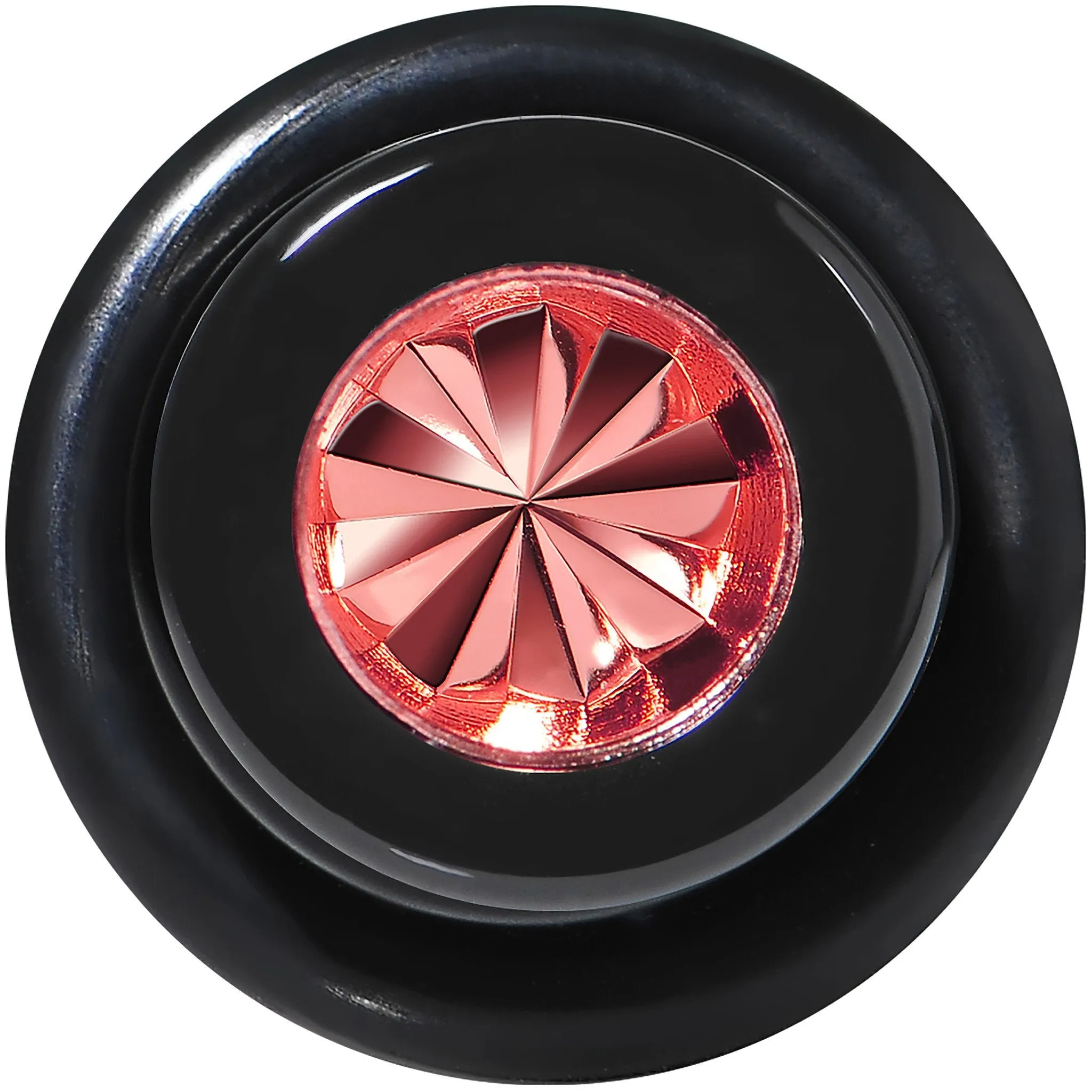 Black Acrylic Red Flashy Tire Rim Taper 2 Gauge to 20mm