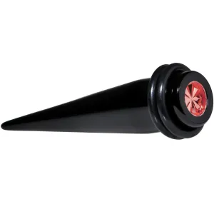 Black Acrylic Red Flashy Tire Rim Taper 2 Gauge to 20mm
