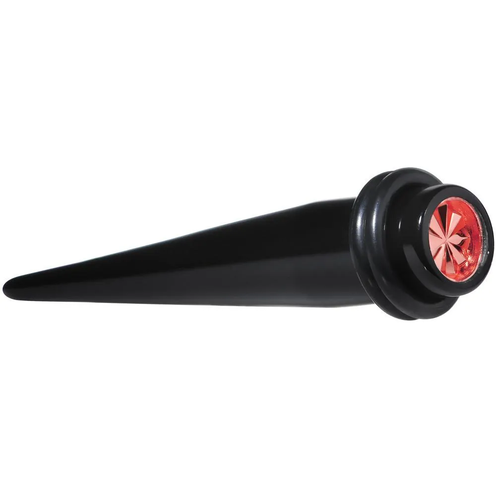 Black Acrylic Red Flashy Tire Rim Taper 2 Gauge to 20mm