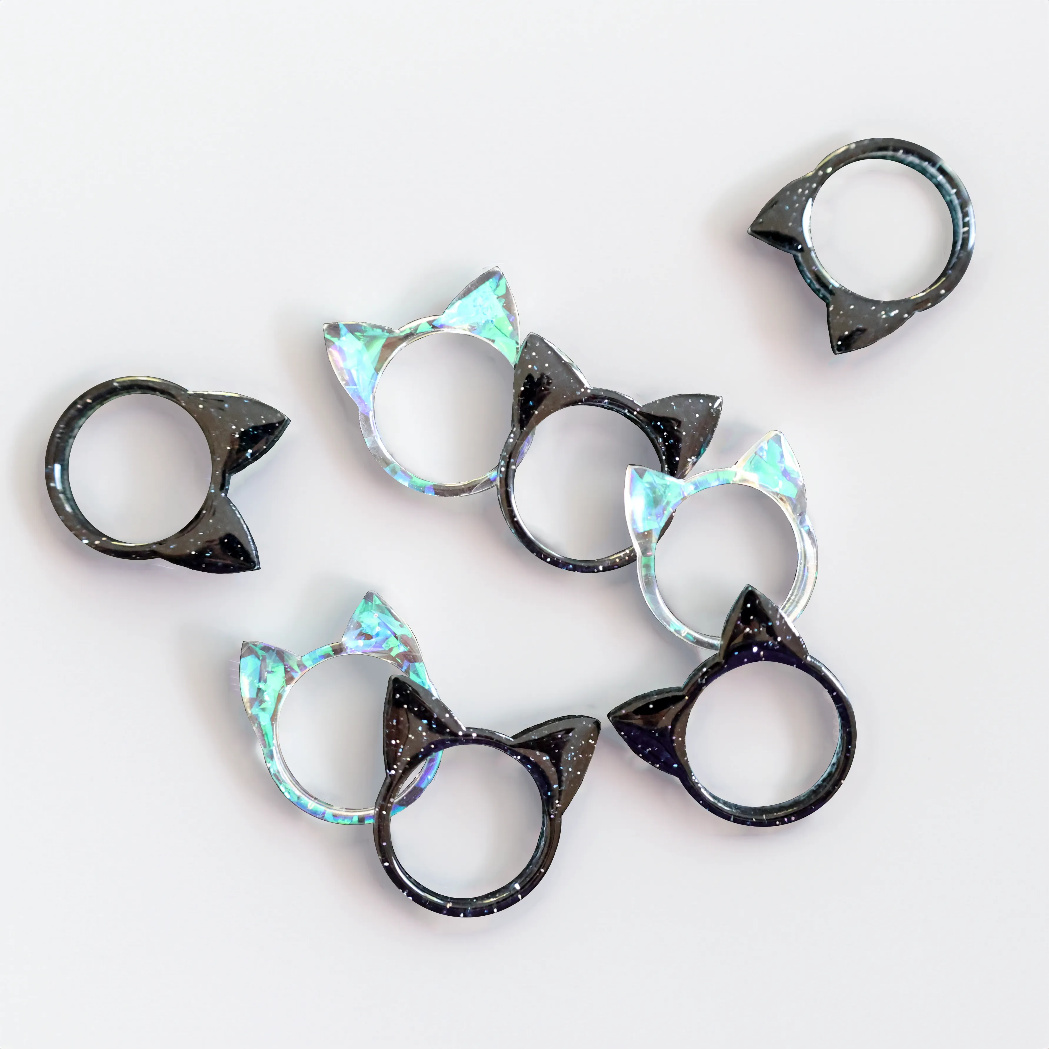 BLACK ANIMAL EAR RINGS