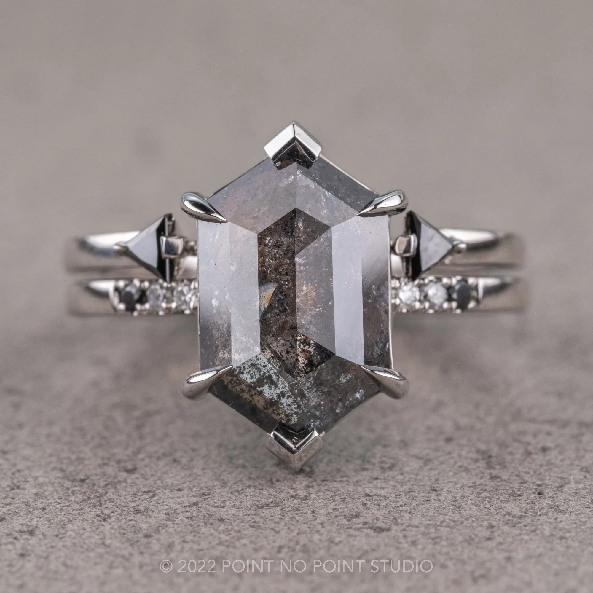 Black Triangle Diamond Harper Cuff, Platinum