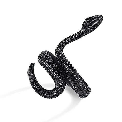 Black Vintage Snake Ring for Men Women