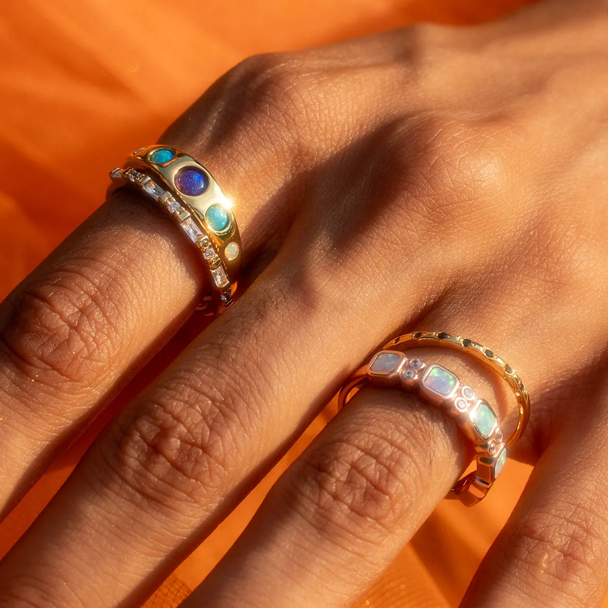 Blue Opal Ombre Via Ring