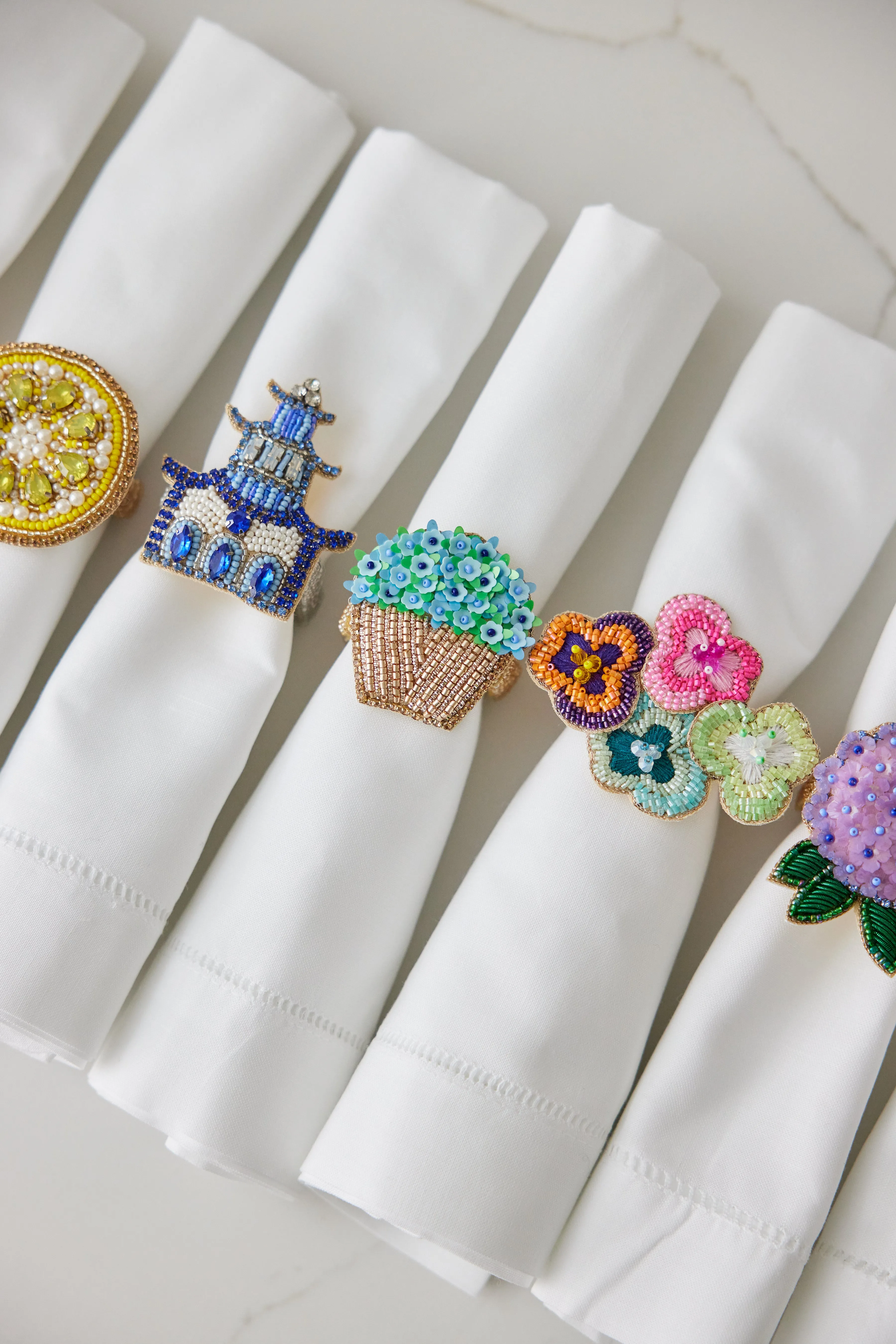 Blue Pagoda Napkin Ring