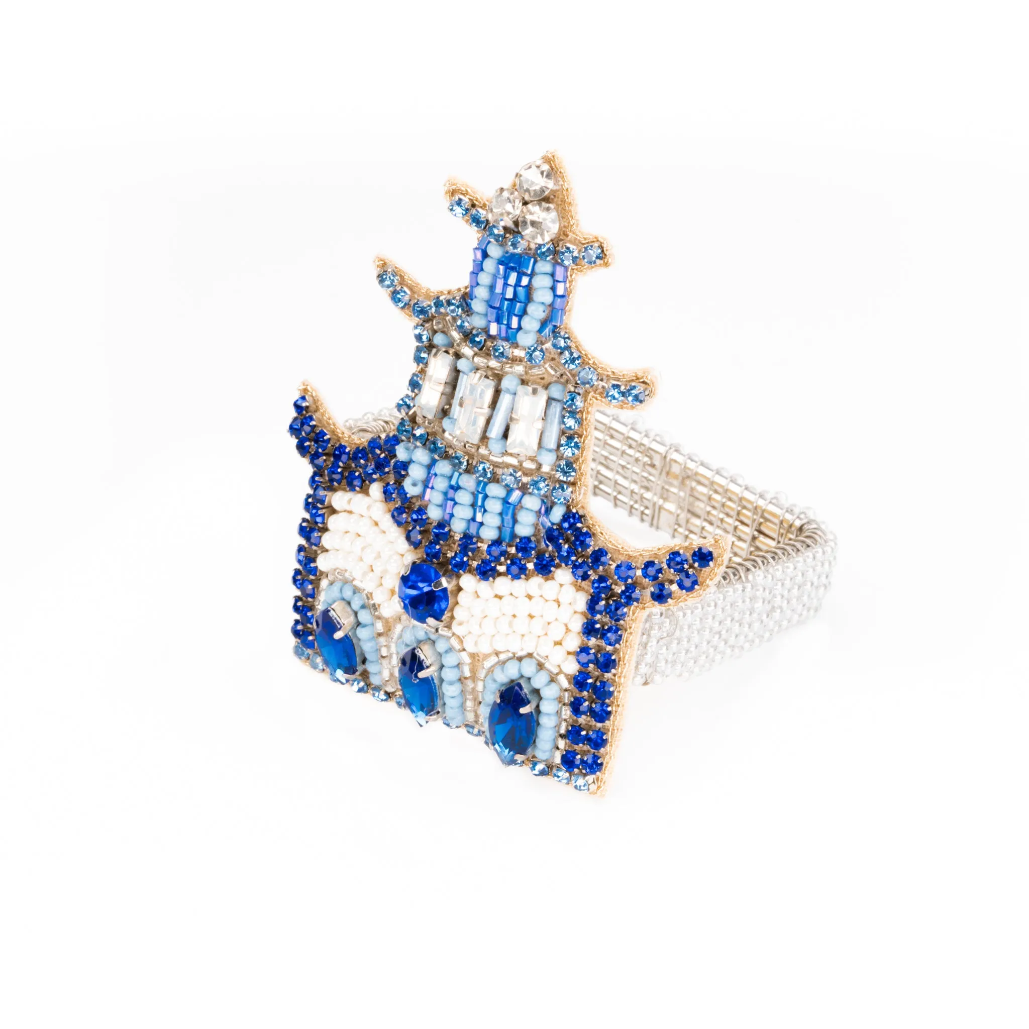 Blue Pagoda Napkin Ring