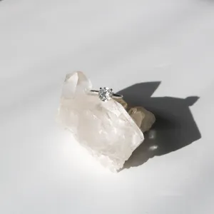 Brilliant Cut White Topaz   Sterling Silver Engagement Ring // Made to Order