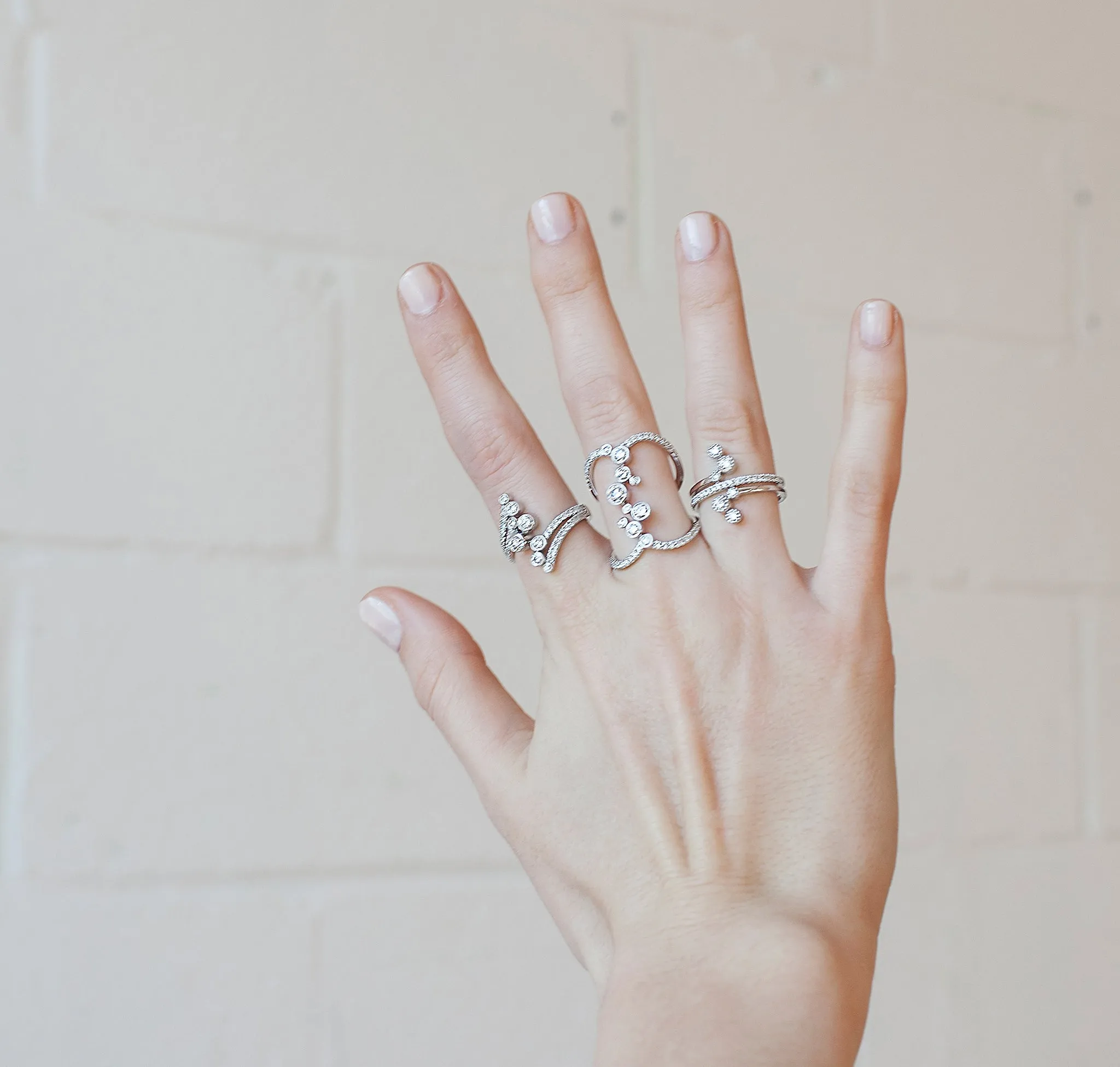Bubbly 0.98ct Lab Grown Diamonds Ring <br> R-00315WHT